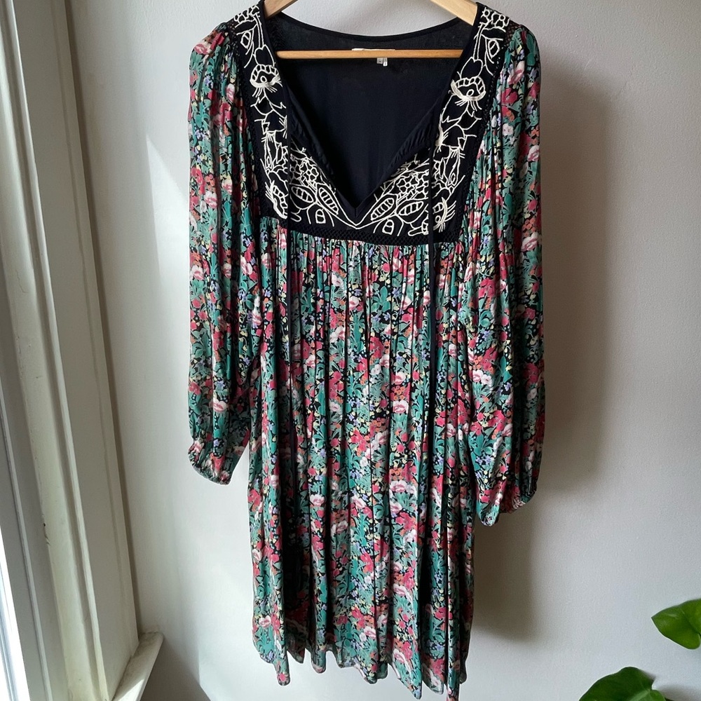 70’s Inspired Boho Floral Peasant Dress